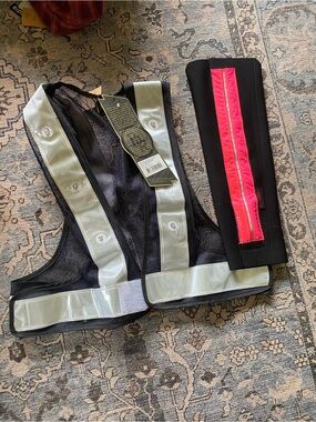 Reflective Safety Vest for rider or cyclist and safety for horse tail